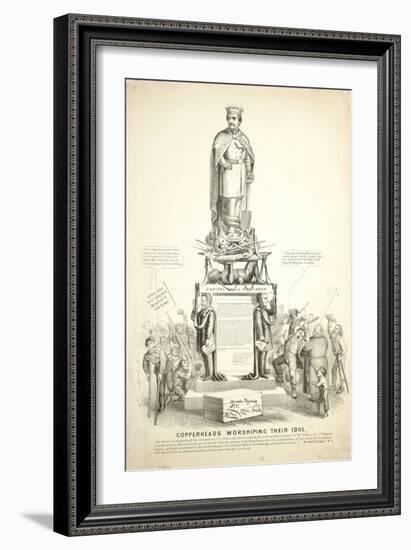 Copperheads Worshiping their Idol, 1864-null-Framed Giclee Print