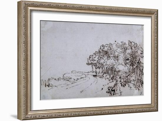 Copse at the Head of the Amsteldijk Near Trompenburg, C.1649-Rembrandt van Rijn-Framed Giclee Print