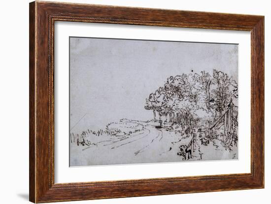 Copse at the Head of the Amsteldijk Near Trompenburg, C.1649-Rembrandt van Rijn-Framed Giclee Print