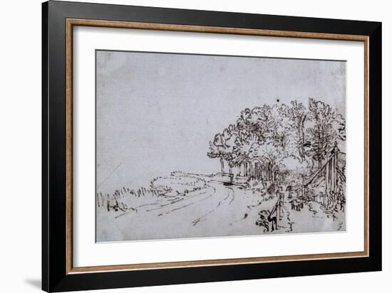 Copse at the Head of the Amsteldijk Near Trompenburg, C.1649-Rembrandt van Rijn-Framed Giclee Print