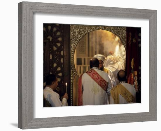 Coptic Christian Christmas Service, Church of St. Barbara, Old Cairo, Egypt, North Africa, Africa-Upperhall Ltd-Framed Photographic Print