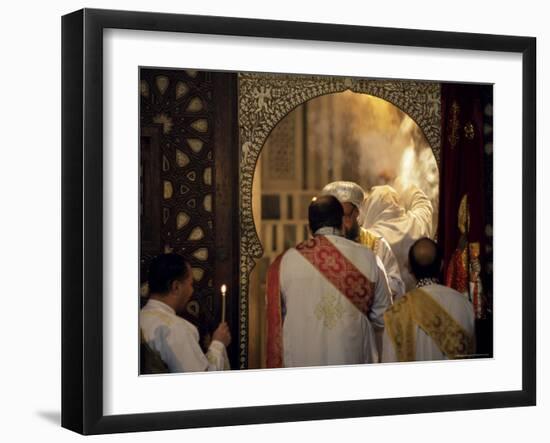 Coptic Christian Christmas Service, Church of St. Barbara, Old Cairo, Egypt, North Africa, Africa-Upperhall Ltd-Framed Photographic Print