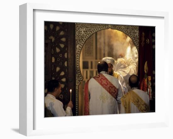 Coptic Christian Christmas Service, Church of St. Barbara, Old Cairo, Egypt, North Africa, Africa-Upperhall Ltd-Framed Photographic Print