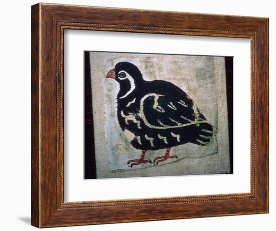 Coptic Egyptian textile showing a quail, 3rd or 4th century AD. Artist: Unknown-Unknown-Framed Giclee Print