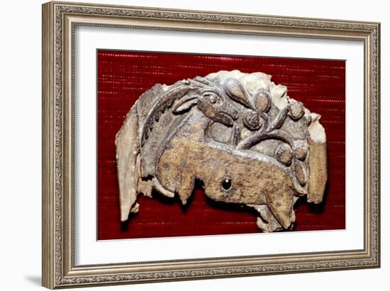 Coptic Woodcarving of Antelope, 5th century-Unknown-Framed Giclee Print