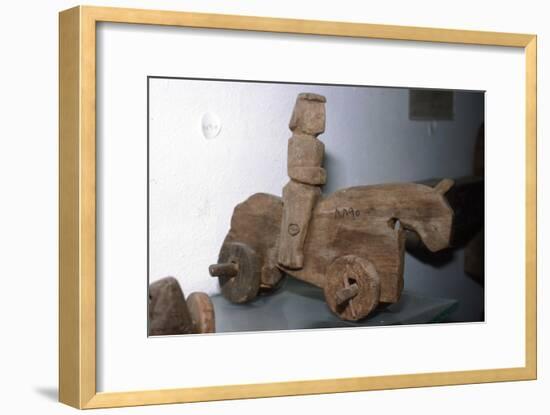 Coptic Wooden Wheeled toy, Horse & rider, c640-1500-Unknown-Framed Giclee Print