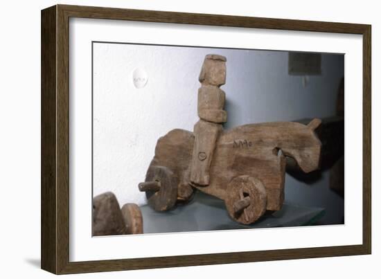 Coptic Wooden Wheeled toy, Horse & rider, c640-1500-Unknown-Framed Giclee Print