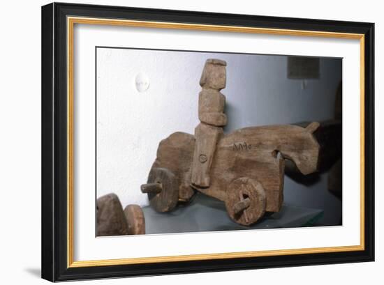 Coptic Wooden Wheeled toy, Horse & rider, c640-1500-Unknown-Framed Giclee Print