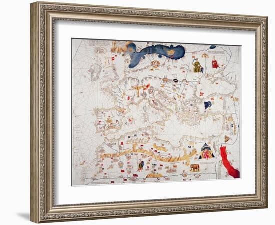 Copy of Catalan Map of Europe, North Africa and the Middle East-Abraham Cresques-Framed Giclee Print