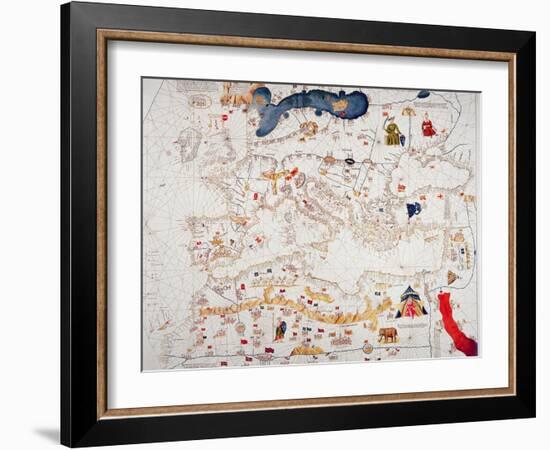 Copy of Catalan Map of Europe, North Africa and the Middle East-Abraham Cresques-Framed Giclee Print