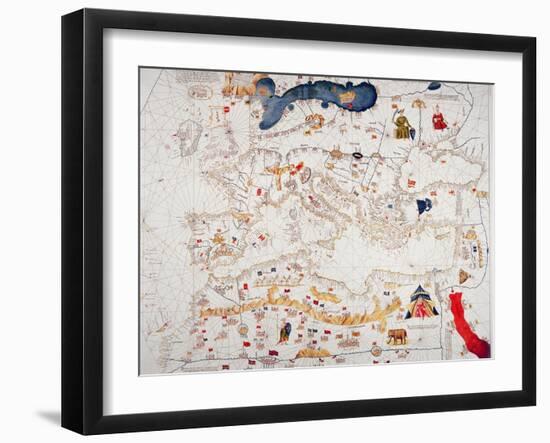 Copy of Catalan Map of Europe, North Africa and the Middle East-Abraham Cresques-Framed Giclee Print
