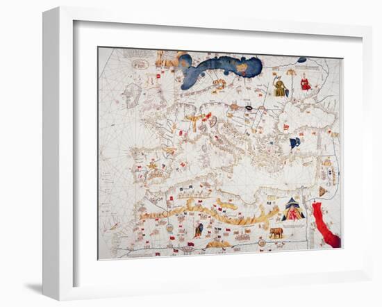 Copy of Catalan Map of Europe, North Africa and the Middle East-Abraham Cresques-Framed Giclee Print