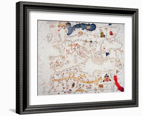 Copy of Catalan Map of Europe, North Africa and the Middle East-Abraham Cresques-Framed Giclee Print