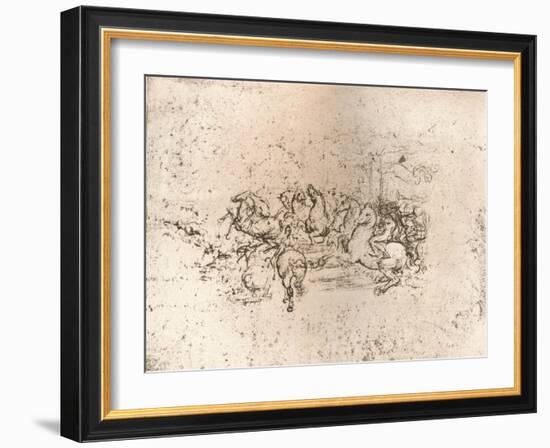 Copy of part of the cartoon of the Battle of Anghiari, c1505-c1523 (1883)-Cesare da Sesto-Framed Giclee Print