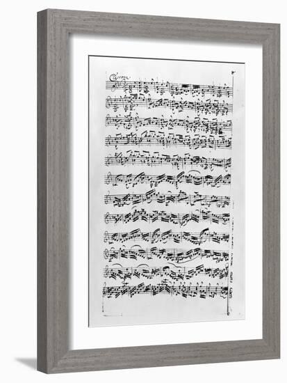 Copy of 'Partita in D Minor for Violin' by Johann Sebastian Bach-Anna Magdalena Bach-Framed Giclee Print