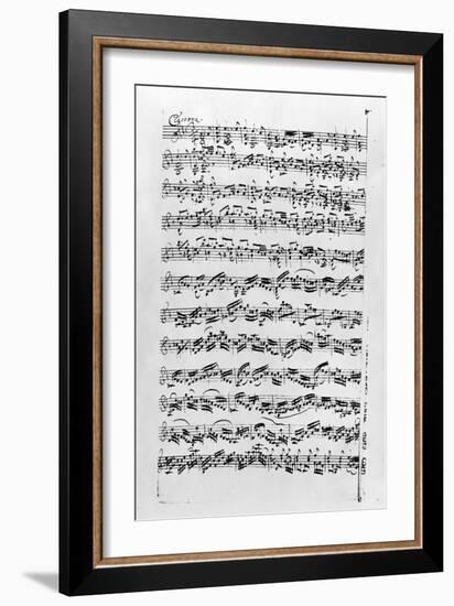 Copy of 'Partita in D Minor for Violin' by Johann Sebastian Bach-Anna Magdalena Bach-Framed Giclee Print