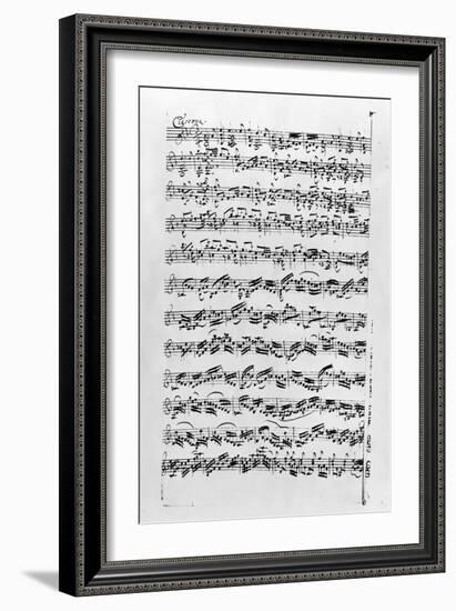 Copy of 'Partita in D Minor for Violin' by Johann Sebastian Bach-Anna Magdalena Bach-Framed Giclee Print