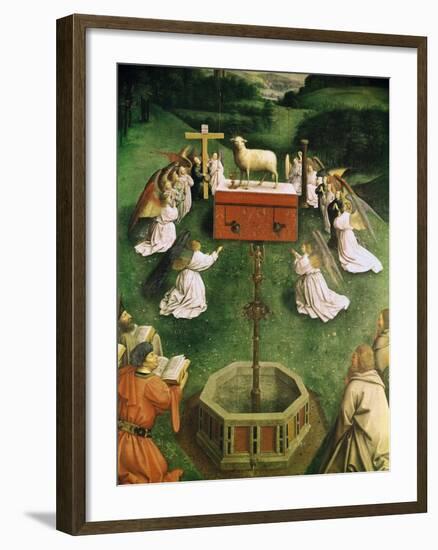 Copy of the Adoration of the Mystic Lamb, from the Ghent Altarpiece, Lower Half of Central Panel-Hubert & Jan Van Eyck-Framed Giclee Print