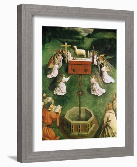 Copy of the Adoration of the Mystic Lamb, from the Ghent Altarpiece, Lower Half of Central Panel-Hubert & Jan Van Eyck-Framed Giclee Print