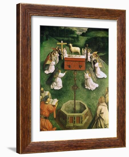 Copy of the Adoration of the Mystic Lamb, from the Ghent Altarpiece, Lower Half of Central Panel-Hubert & Jan Van Eyck-Framed Giclee Print