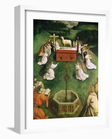 Copy of the Adoration of the Mystic Lamb, from the Ghent Altarpiece, Lower Half of Central Panel-Hubert & Jan Van Eyck-Framed Giclee Print