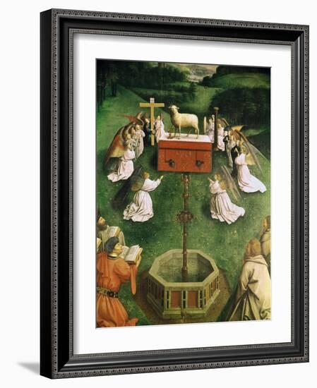 Copy of the Adoration of the Mystic Lamb, from the Ghent Altarpiece, Lower Half of Central Panel-Hubert & Jan Van Eyck-Framed Giclee Print