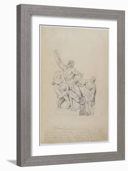 Copy of the Laocoon, for Rees's Cyclopedia, 1815 (Graphite on Laid Paper)-William Blake-Framed Giclee Print