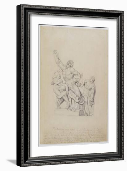 Copy of the Laocoon, for Rees's Cyclopedia, 1815 (Graphite on Laid Paper)-William Blake-Framed Giclee Print