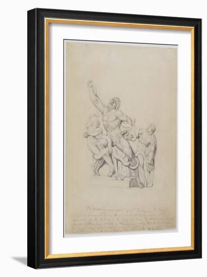 Copy of the Laocoon, for Rees's Cyclopedia, 1815 (Graphite on Laid Paper)-William Blake-Framed Giclee Print