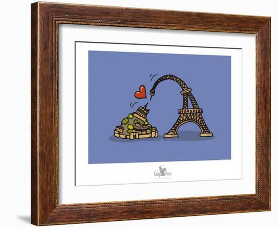 Coq-Ô-Rico - Eiffel love Mont Saint-Michel-Sylvain Bichicchi-Framed Art Print