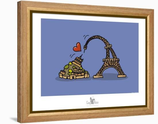 Coq-Ô-Rico - Eiffel love Mont Saint-Michel-Sylvain Bichicchi-Framed Stretched Canvas