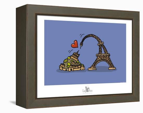 Coq-Ô-Rico - Eiffel love Mont Saint-Michel-Sylvain Bichicchi-Framed Stretched Canvas