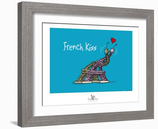 Coq-Ô-Rico - French kiss-Sylvain Bichicchi-Framed Art Print