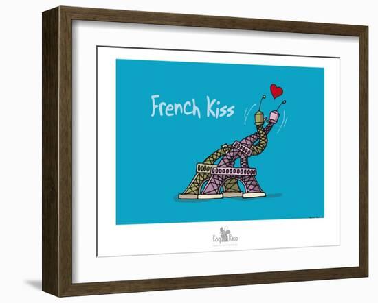 Coq-Ô-Rico - French kiss-Sylvain Bichicchi-Framed Art Print