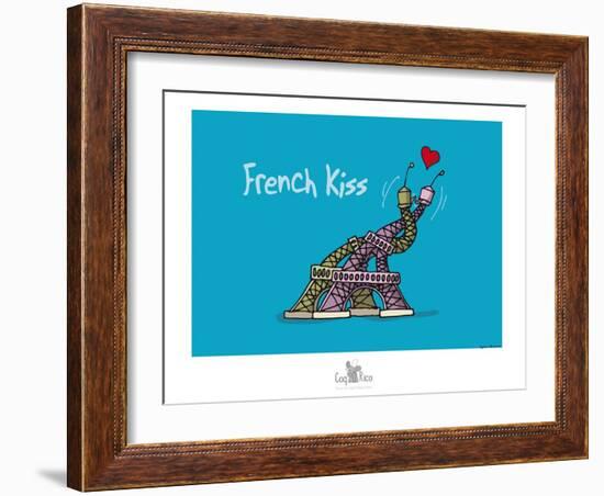 Coq-Ô-Rico - French kiss-Sylvain Bichicchi-Framed Art Print