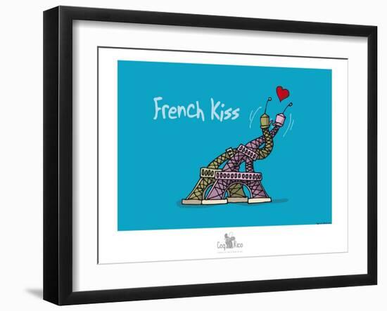 Coq-Ô-Rico - French kiss-Sylvain Bichicchi-Framed Art Print