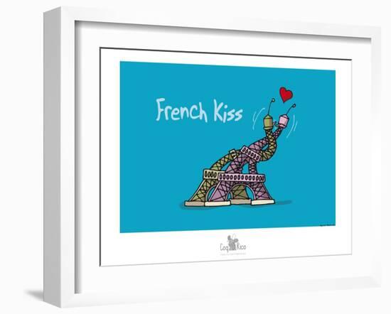 Coq-Ô-Rico - French kiss-Sylvain Bichicchi-Framed Art Print
