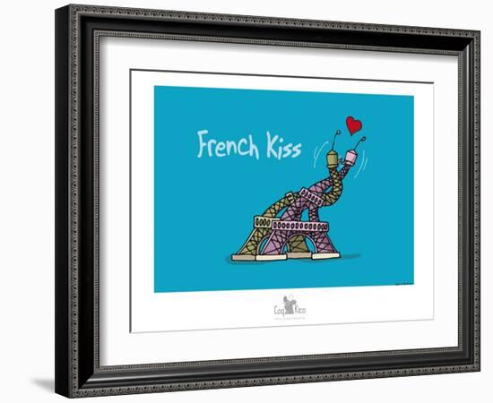 Coq-Ô-Rico - French kiss-Sylvain Bichicchi-Framed Art Print