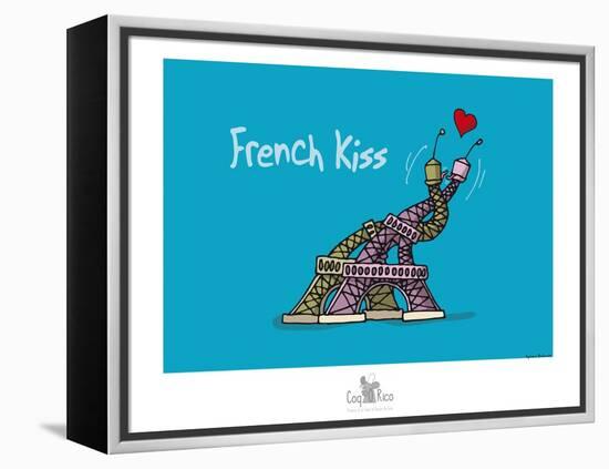 Coq-Ô-Rico - French kiss-Sylvain Bichicchi-Framed Stretched Canvas