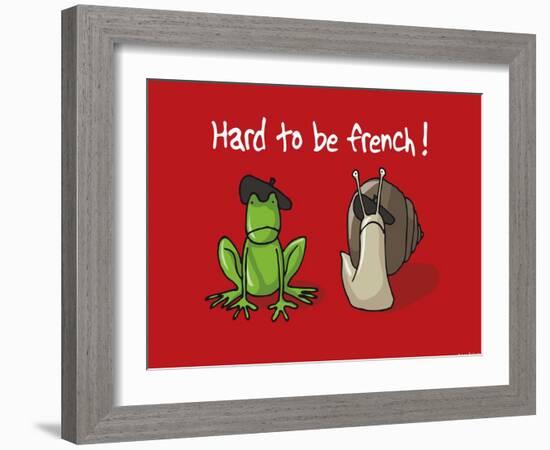 Coq-Ô-Rico - Hard to be french-Sylvain Bichicchi-Framed Art Print