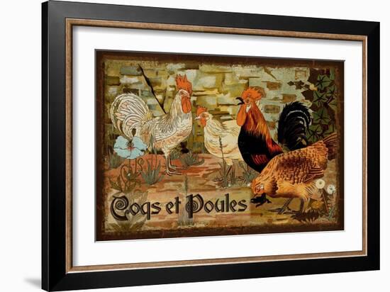 Coqs et Poules-Kate Ward Thacker-Framed Giclee Print