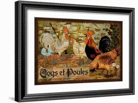 Coqs et Poules-Kate Ward Thacker-Framed Giclee Print
