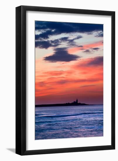 Coquet Island Red Sky-Mark Sunderland-Framed Photographic Print