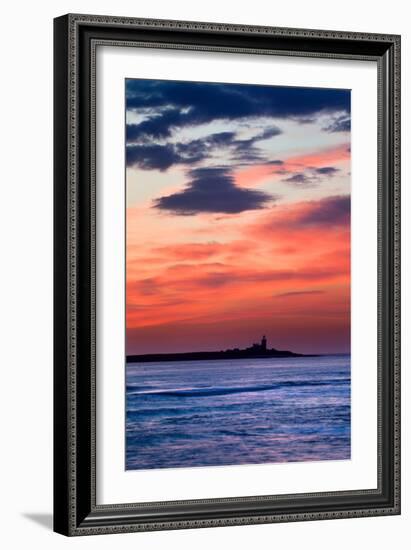 Coquet Island Red Sky-Mark Sunderland-Framed Photographic Print