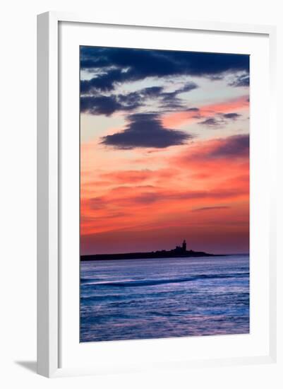 Coquet Island Red Sky-Mark Sunderland-Framed Photographic Print