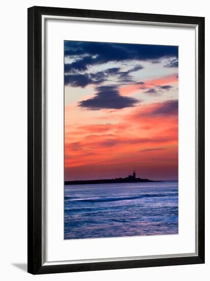 Coquet Island Red Sky-Mark Sunderland-Framed Photographic Print