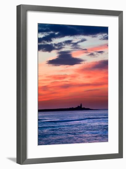 Coquet Island Red Sky-Mark Sunderland-Framed Photographic Print