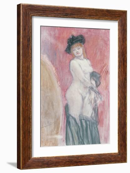 Coquette in Front of a Mirror-Felicien Rops-Framed Giclee Print