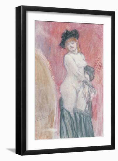 Coquette in Front of a Mirror-Felicien Rops-Framed Giclee Print