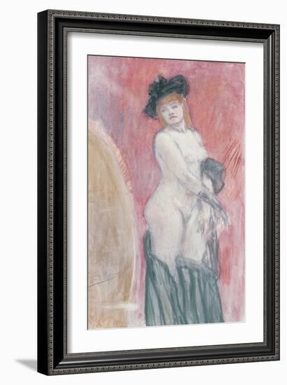 Coquette in Front of a Mirror-Felicien Rops-Framed Giclee Print